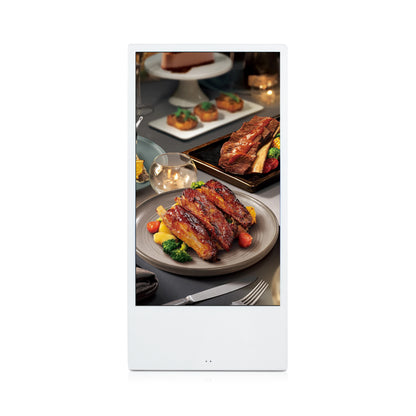 Digitaler Kundenstopper 43 Zoll 400 bis 1500 cd/m² mit Akku, tragbar, in Weiß oder Schwarz, für den Außenbereich - Digitale Werbedisplays - Modulare Displays® - München