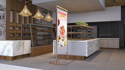Freistehendes Doppelseitiges Digitales Werbedisplay mit 43 Zoll oder 55 Zoll SuperSlim - Digitale Werbedisplays - Modulare Displays® - München