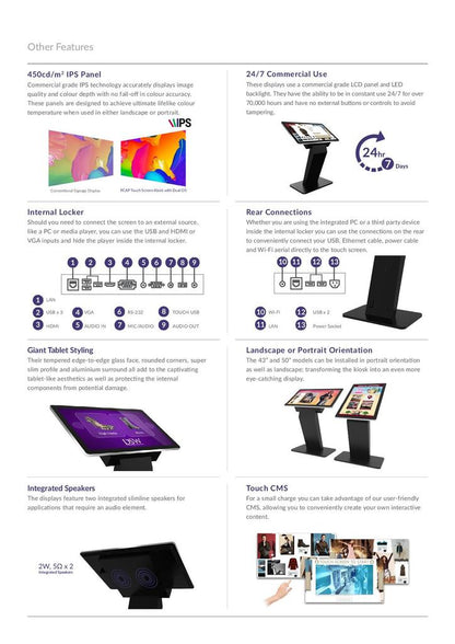 Touchscreen - Kiosk 43 - 55 Zoll All - in - One mieten - Digitale Werbedisplays - Modulare Displays® - München