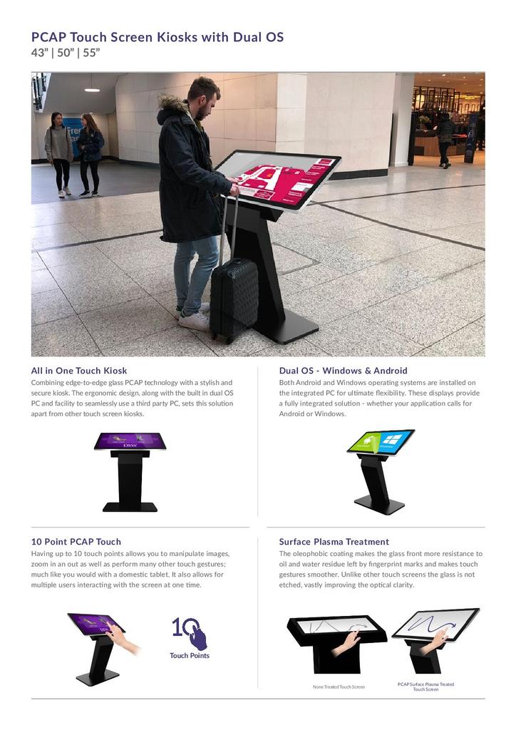 Touchscreen - Kiosk 43 - 55 Zoll All - in - One - Digitale Werbedisplays - Modulare Displays® - München